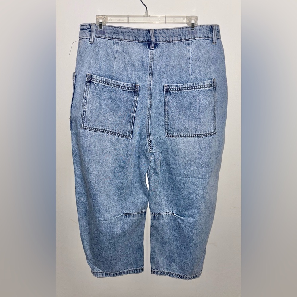 NWT Rewash Utility Barrel Cropped Jeans Size 30 Vintage Wash Blue Denim Cotton - Picture 8 of 13